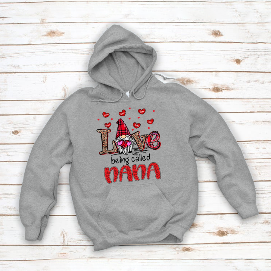 Love Being Called Nana Gnome Hearts Hoodie