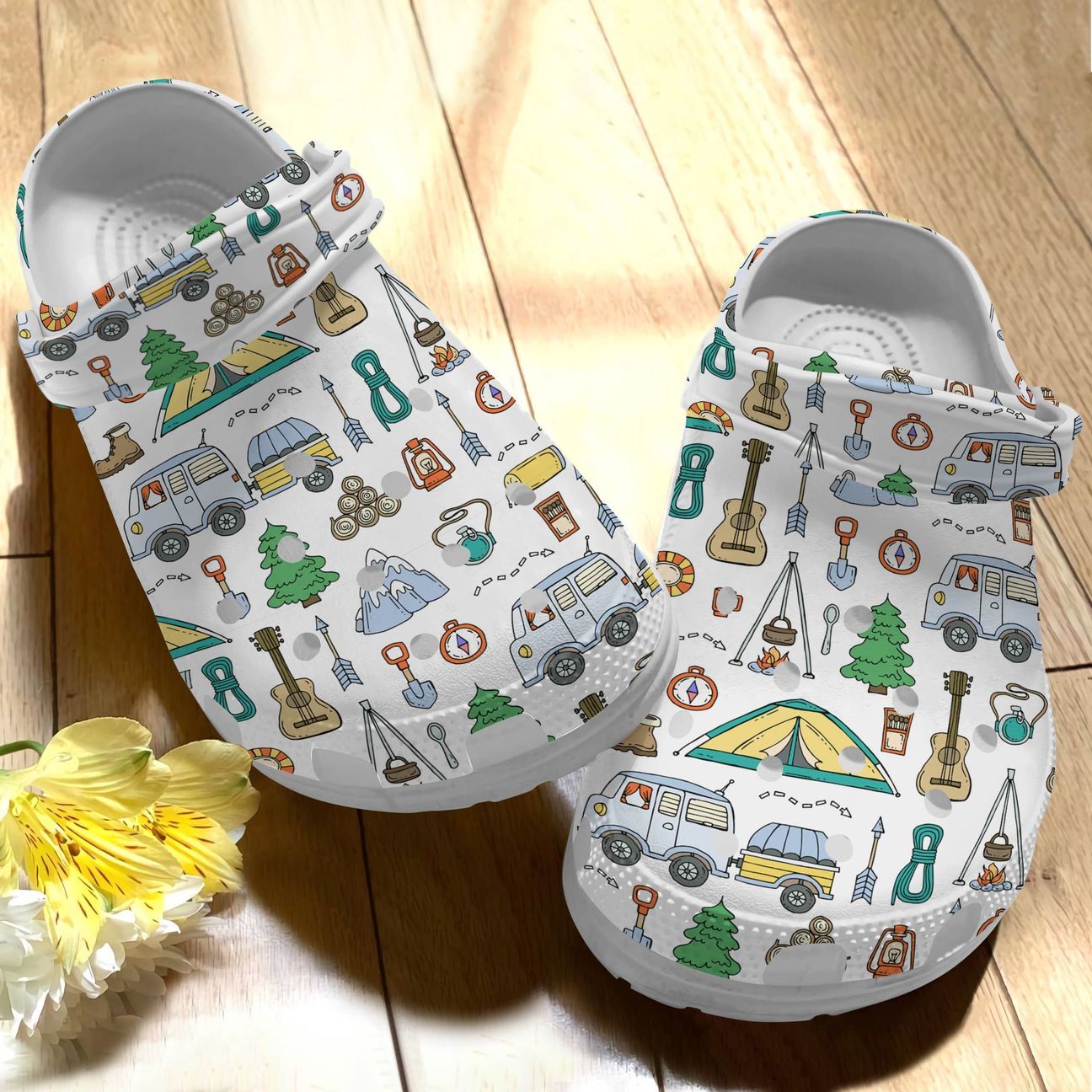 Camping Personalize Clog, Custom Name, Text, Fashion Style For Women, Men, Kid, Print 3D Camping V4