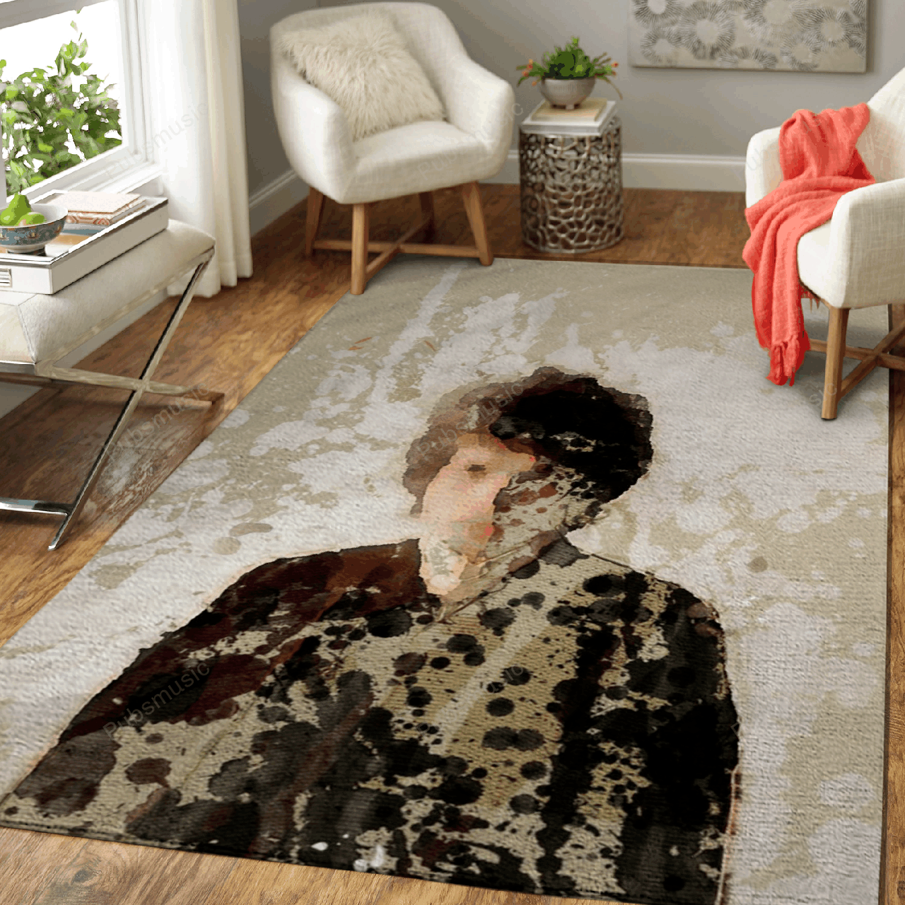 Dylan Abstract Art – Music Art For Fans Area Rug Carpet