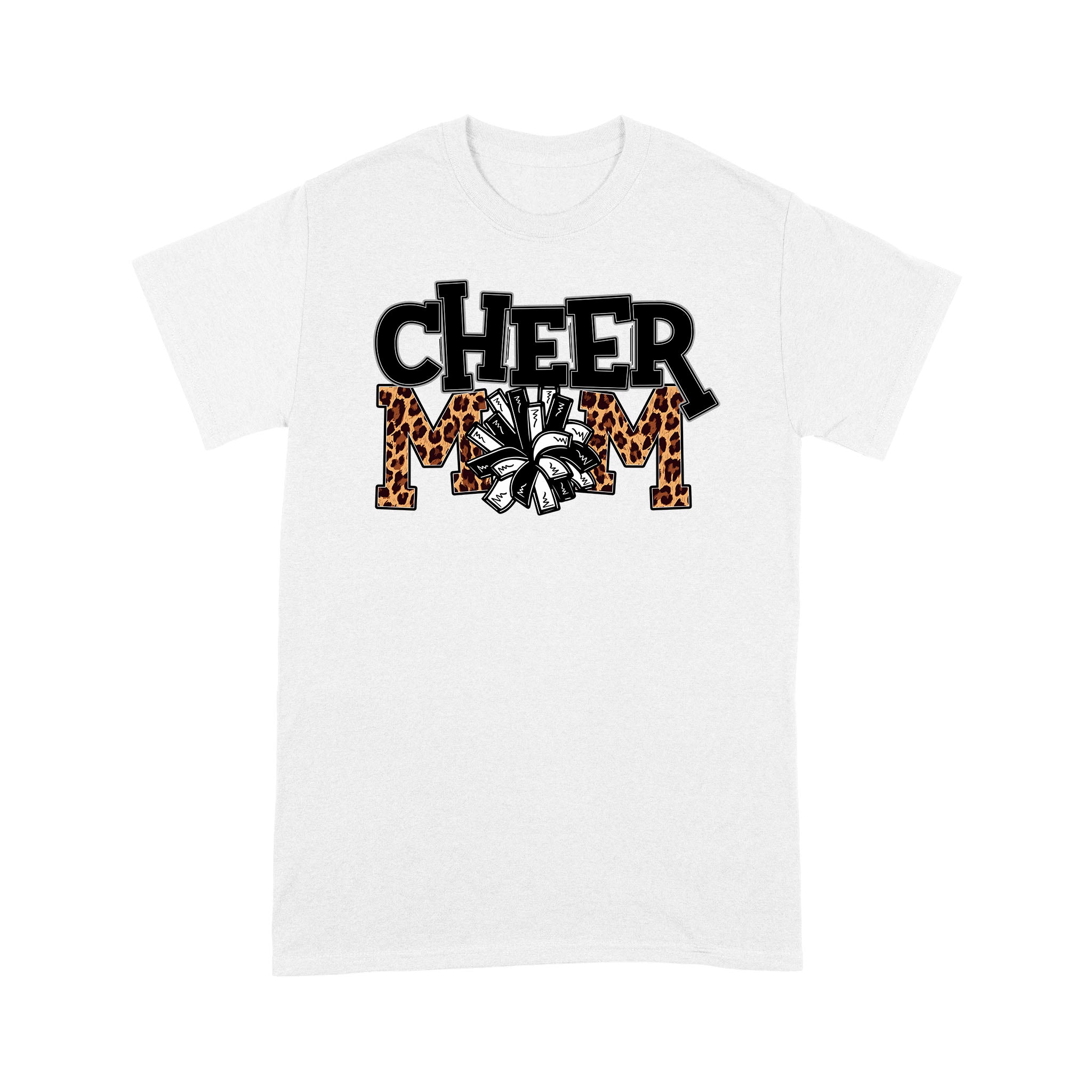 Dng Fashion ‘S Cheer Mom Shirts Leopard With Black And White Pom Poms – Standard T-Shirt