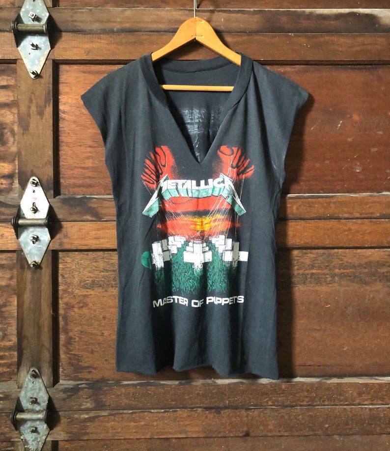 1980S Vintage Metallica Master Of Puppets Ride The Lighting T Shirt