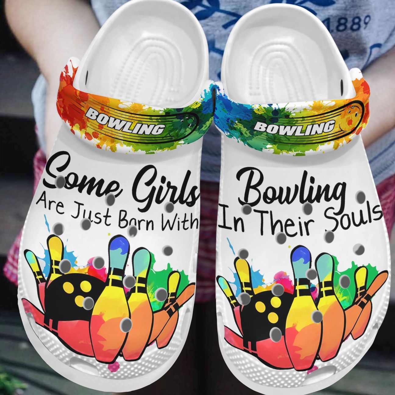 Bowling Personalize Clog, Custom Name, Text, Fashion Style For Women, Men, Kid, Print 3D Some Girls Are Just Born With Bowling In Their Soul