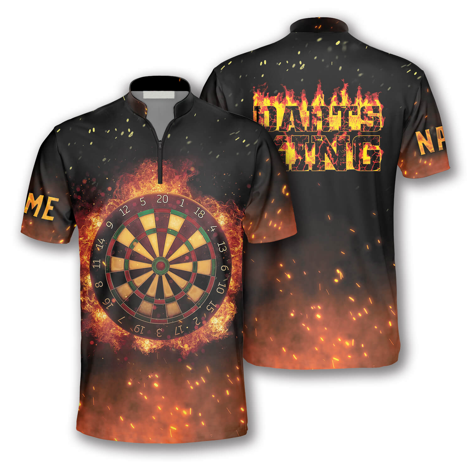 Personalized Name Darts King Fire Flame Custom Darts Jerseys For Men, Idea Gift For Dart Player