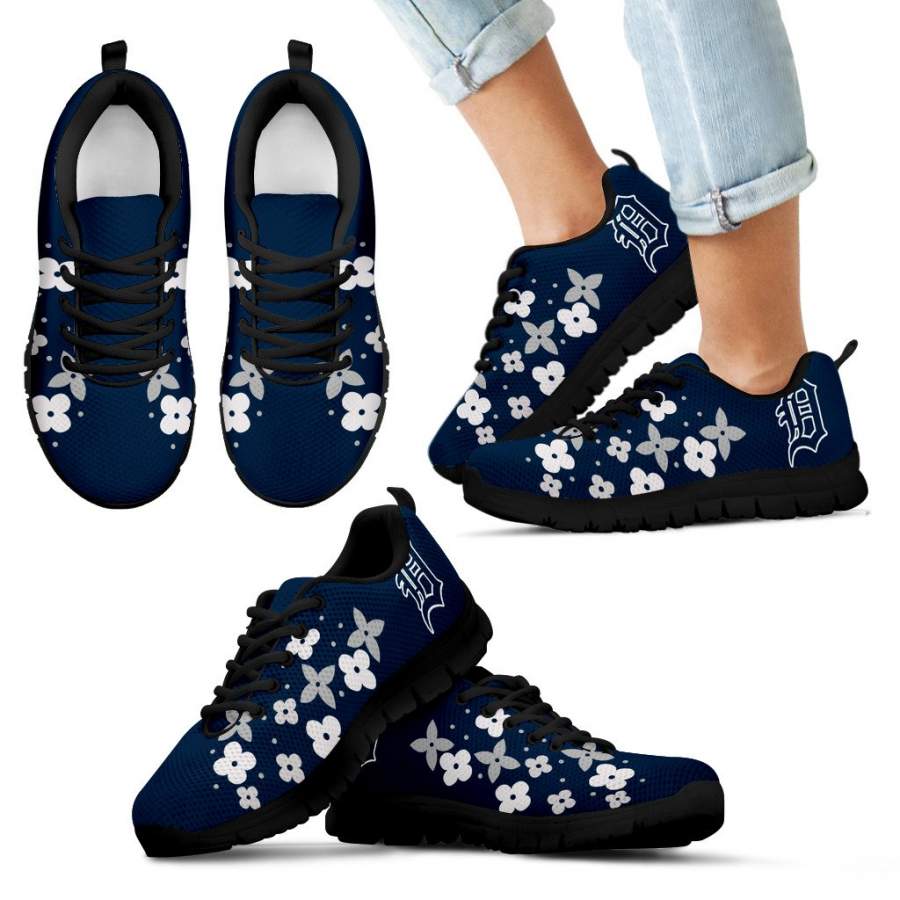 Flowers Pattern Detroit Tigers Sneakers