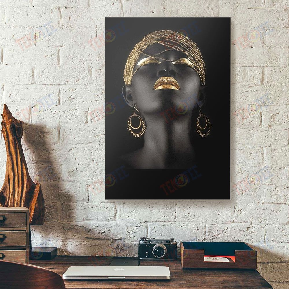 Canvas Painting Gold Lady Black Background Wall Art Canvas Wall Art Home Decoration