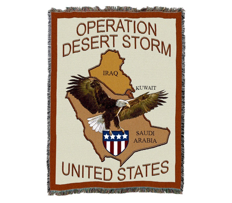 Us Operation Desert Storm Vintage Retro Style Couch Sofa Blanket,  Woven Throw Blanket Home Decor