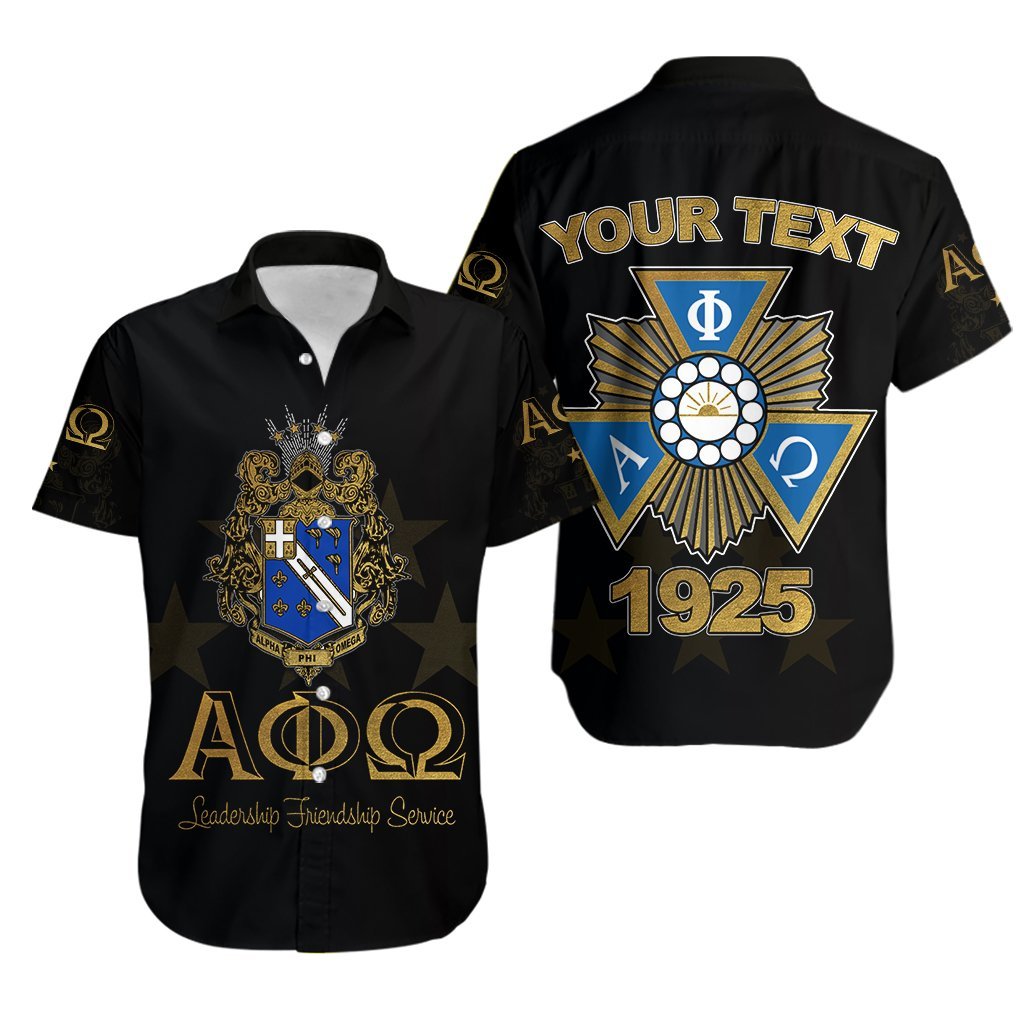 (Custom Personalised)Alpha Phi Omega Hawaiian Shirt Black Style Lt6