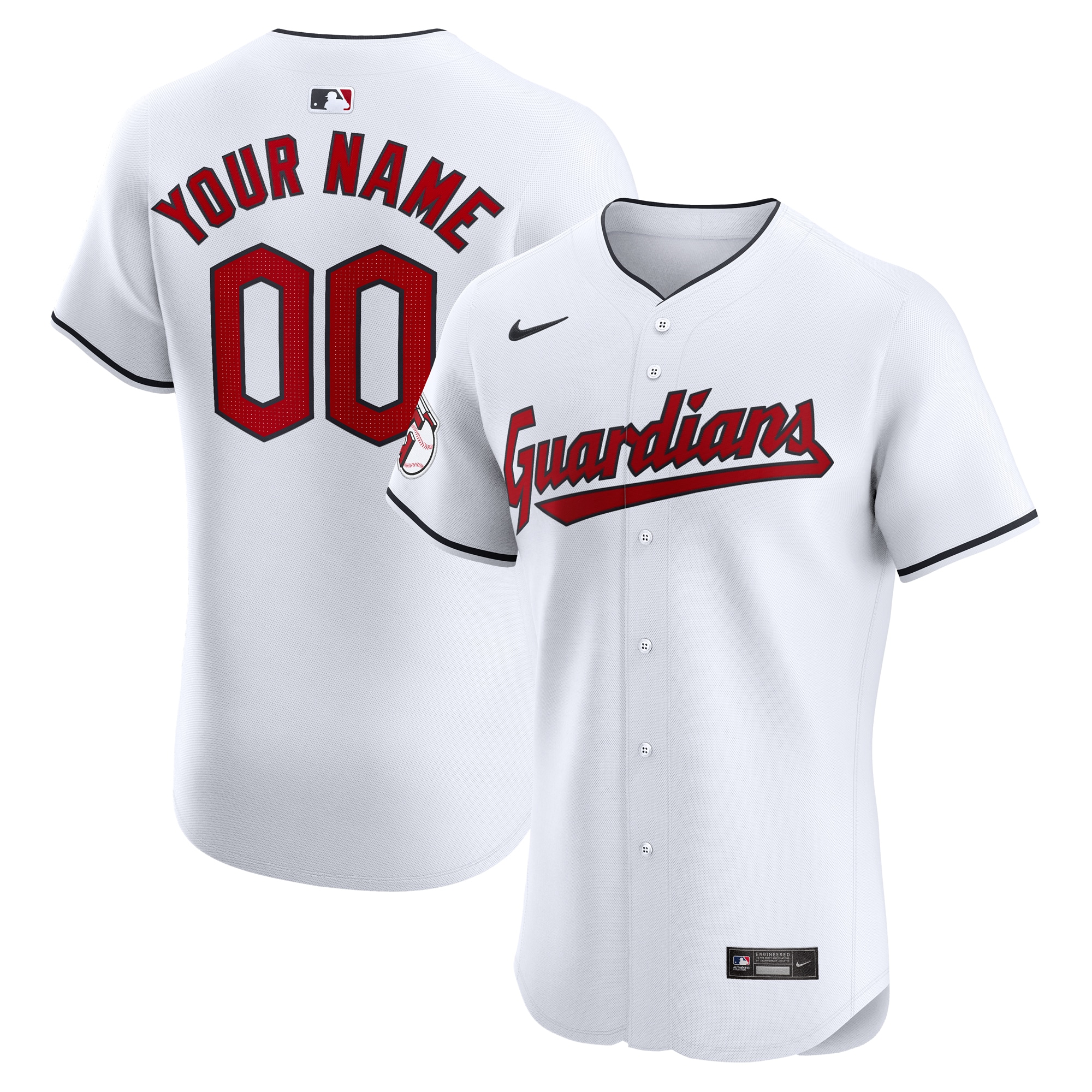 Cleveland Guardians Home Elite Custom Jersey – White