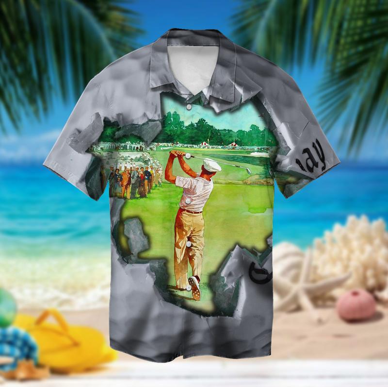 Swing The Golf Ball Hawaii Shirt-Fashion Island Tourism-Size Us