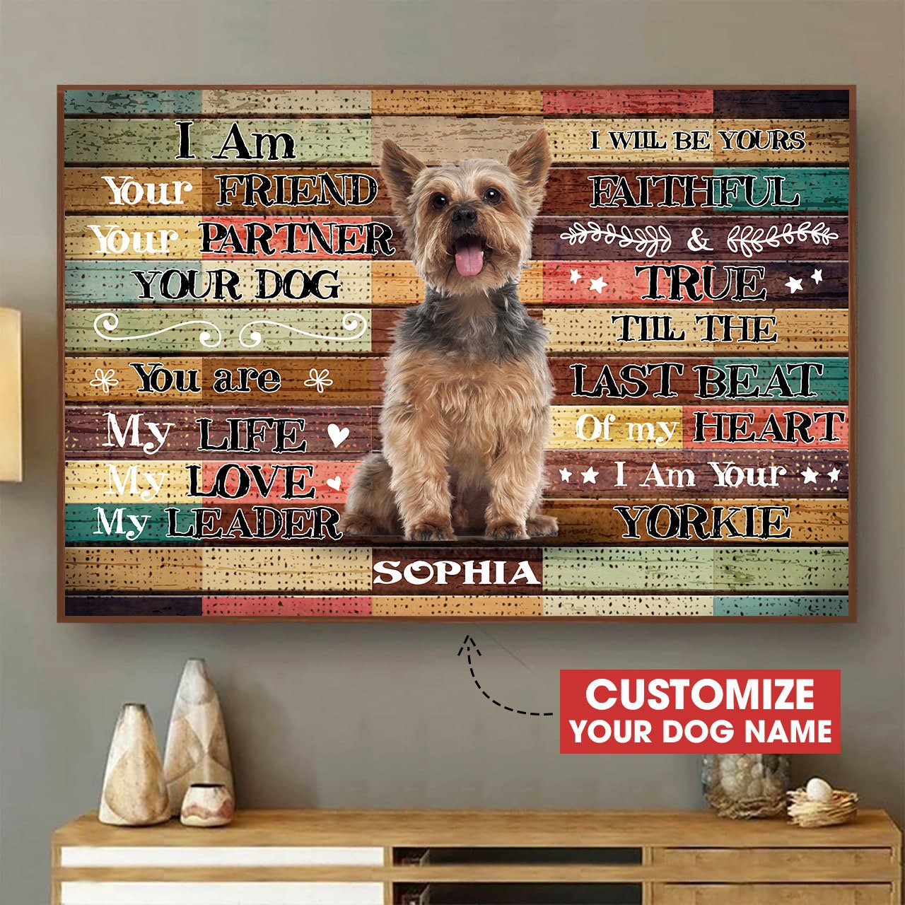 Yorkshire Terrieraeticon Personalized Canvas Painting Art 3D Dogs Lover Home Decoration Gift Idea Gift Birthday Mothers Day