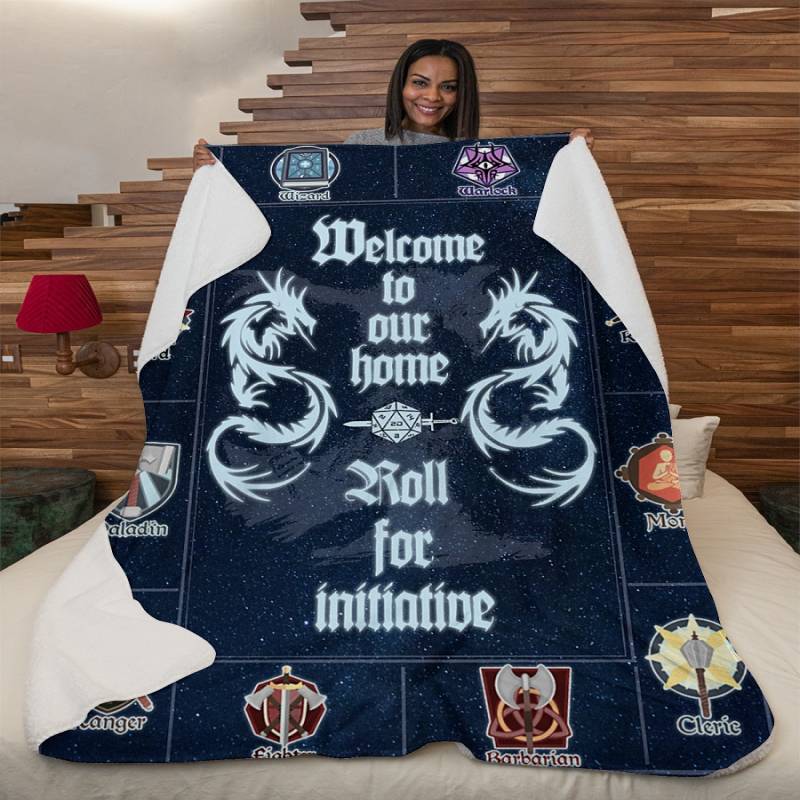 Welcome to our home dungeons and dragons fleece blanket – maria