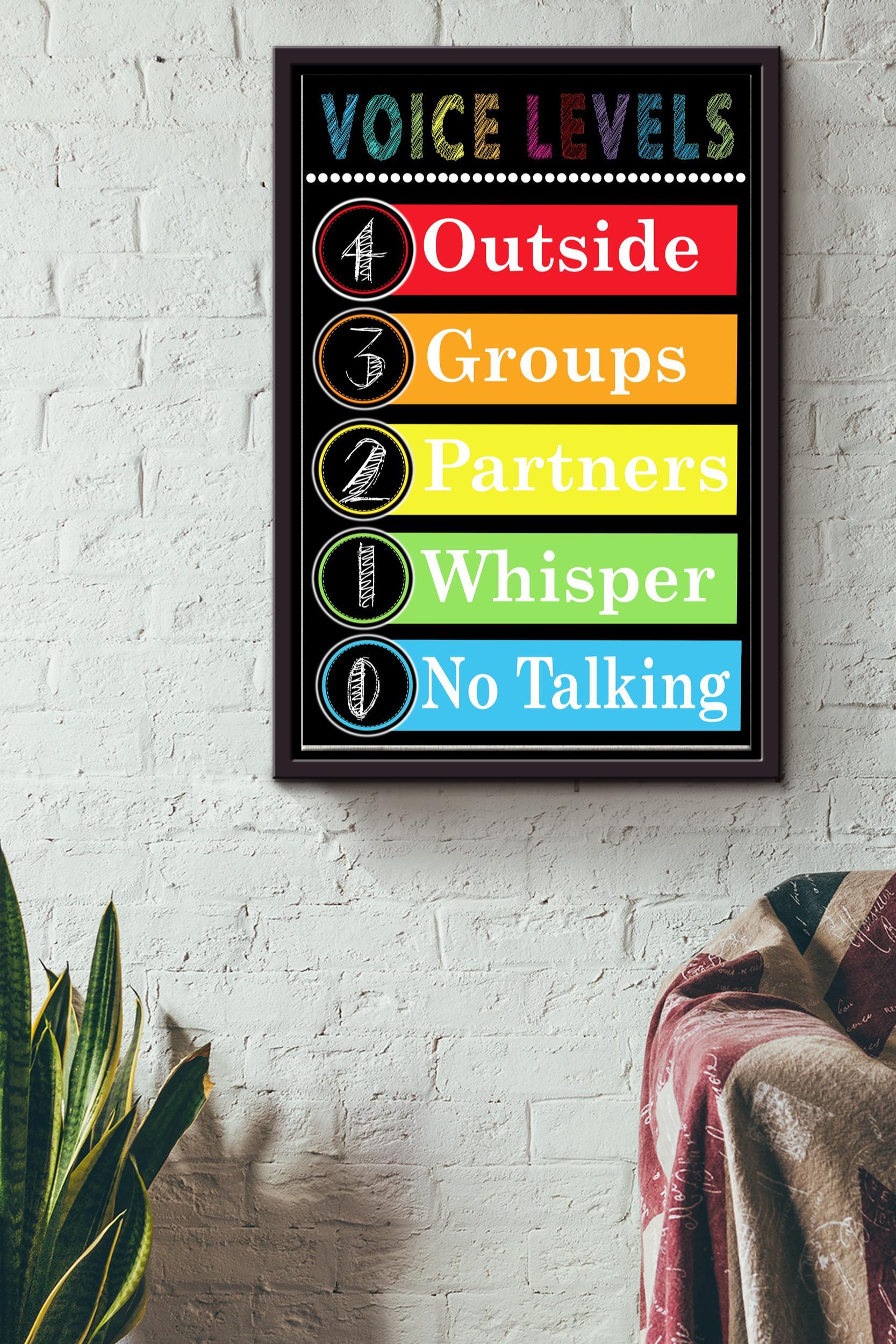 Voice Levels Color Poster – Decor Wall Art – Gift For Office Officer Singer Home Decor Framed Matte Canvas