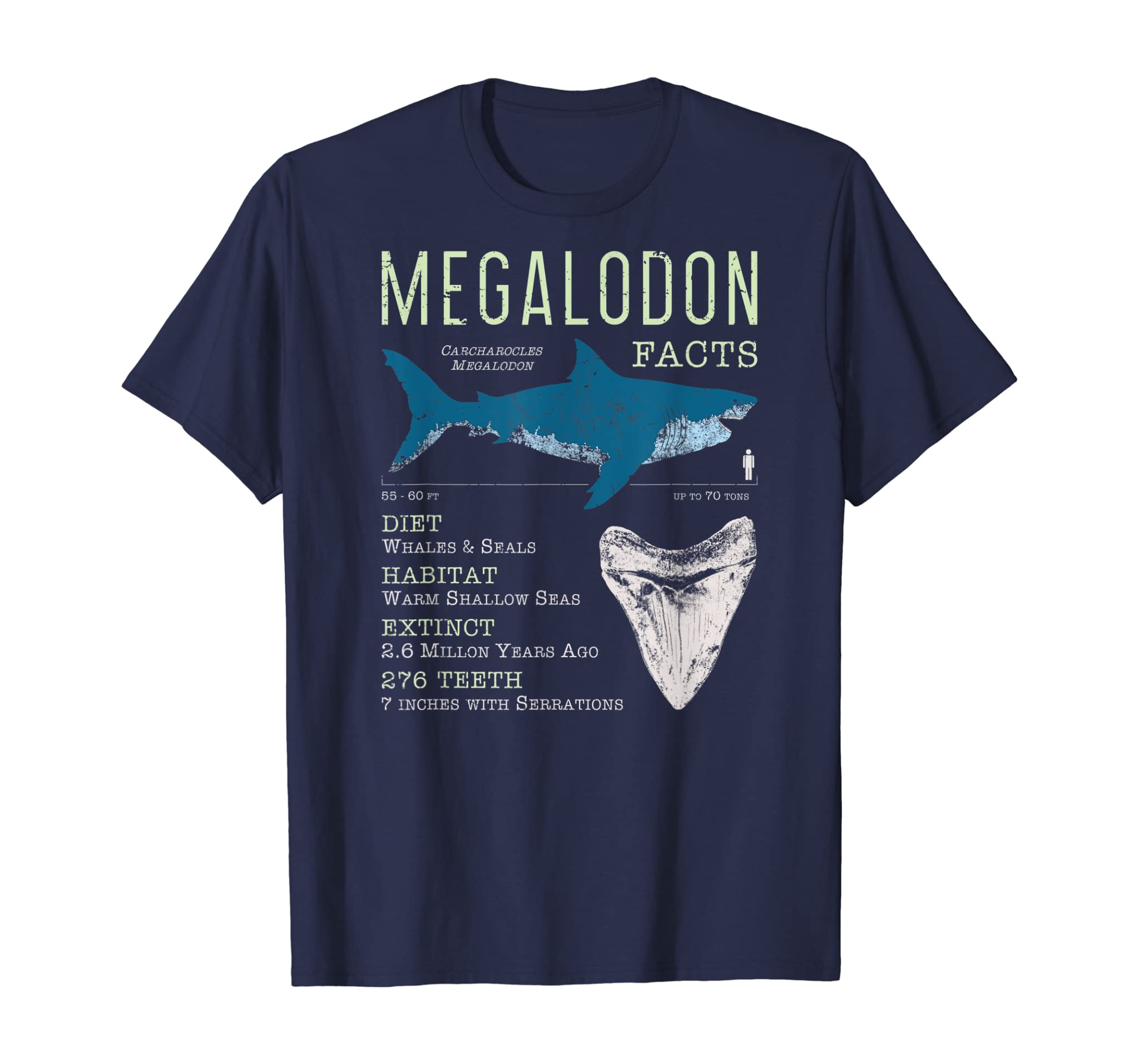 Megalodon T Shirt | Meg Facts Funny Shark Lover Gift