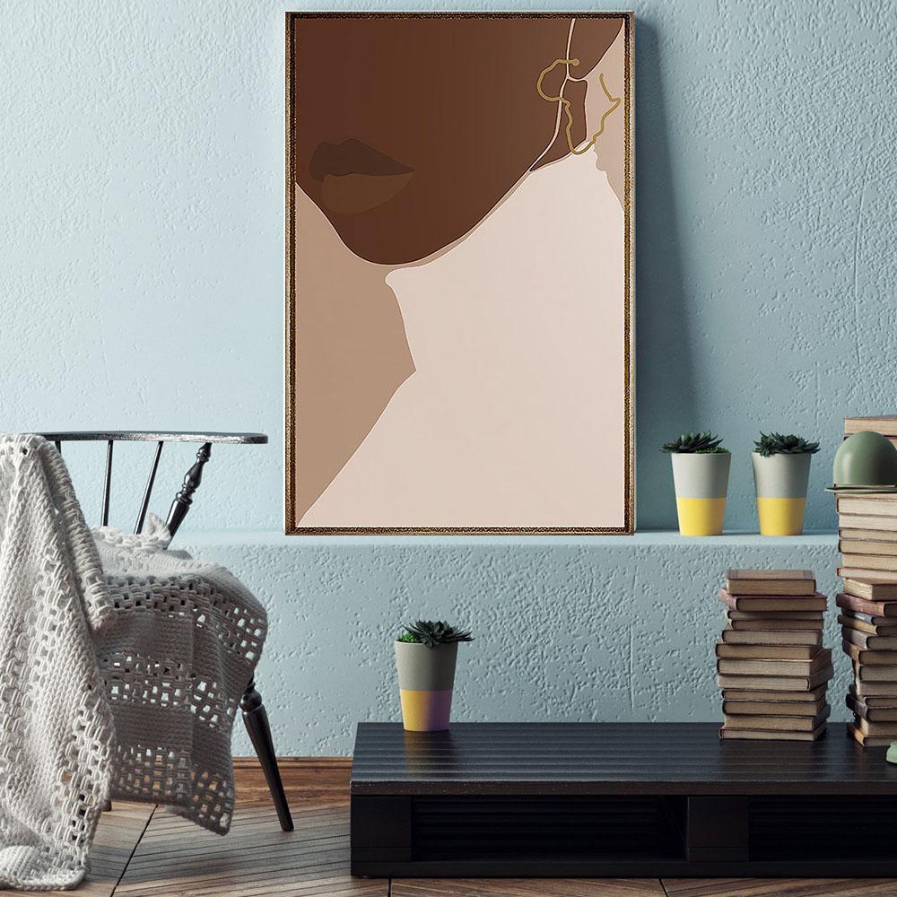 Nice African Custom Canvas Art Retro African Poster Art Prints African American Girl Black Man Appealing Minimalist Wall Art