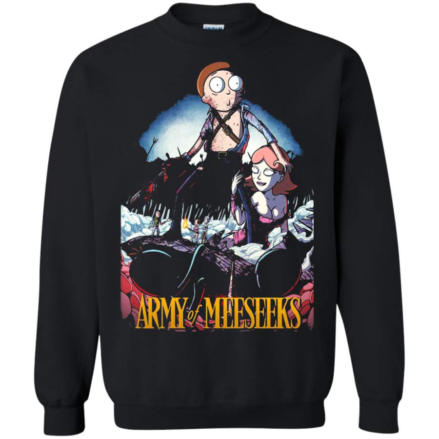 AGR Army And Meeseeks Rick And Morty Army Of Darkness Mashup Sweatshirt