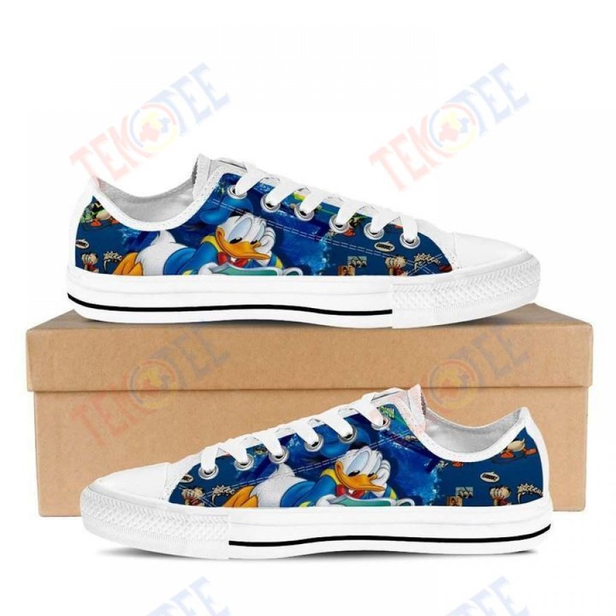 Mens Womens Donald Duck Low Top Shoes Custom Print Footwear Converse Sneakers TMT135