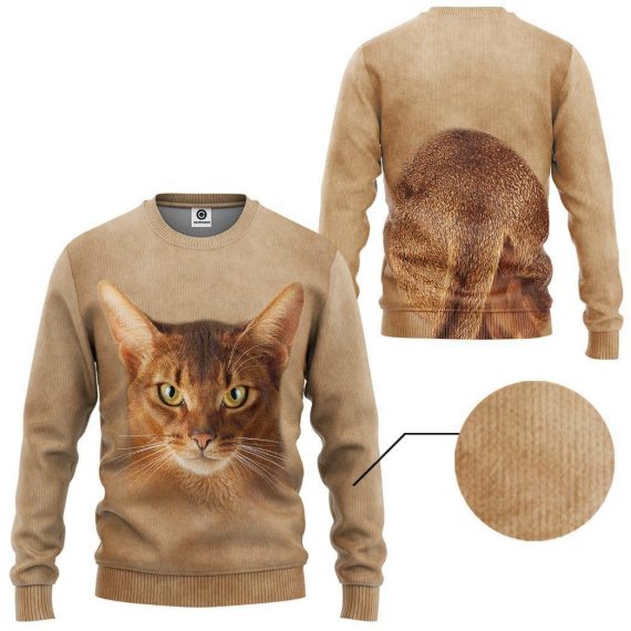 3D Abyssinian Cat All Over Print Unisex Sweatshirt For Cat Lovers