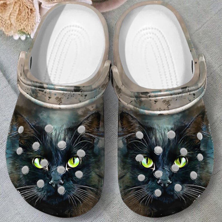 Face Of Black Cat Shoes Crocs Clogs Birthday Christmas Gifts For Children – Fcat91 – Gigo Smart