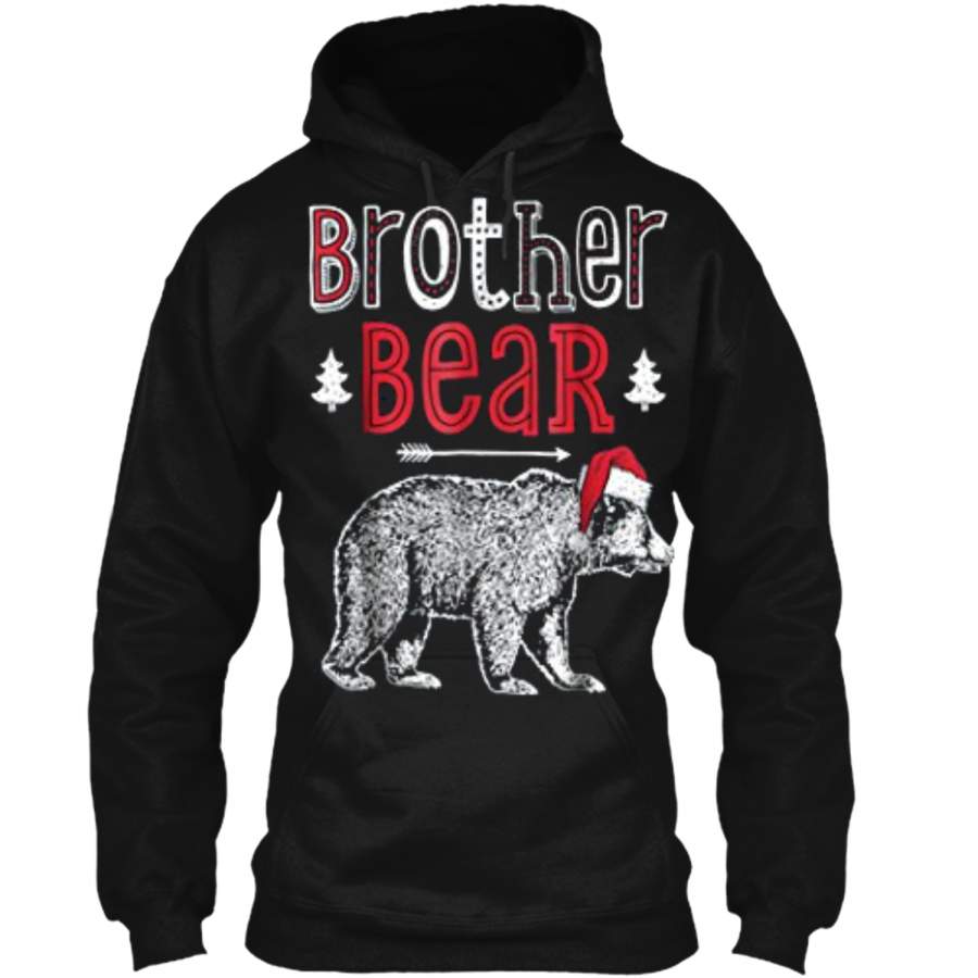 Brother Christmas Bear Santa Family Matching Pajamas Pullover Hoodie 8 oz