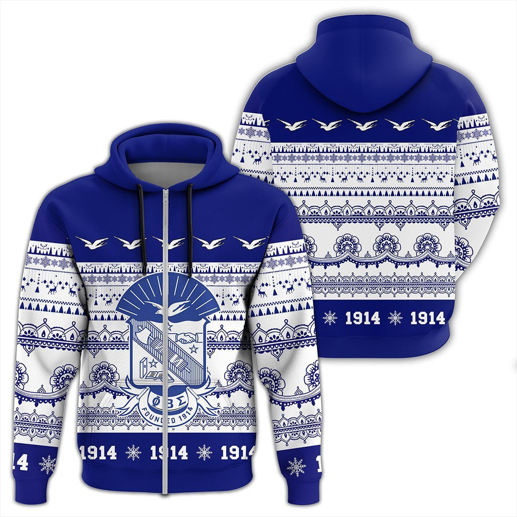 Fraternity Hoodie – Phi Beta Sigma Xmas Establish Year Zip Hoodie