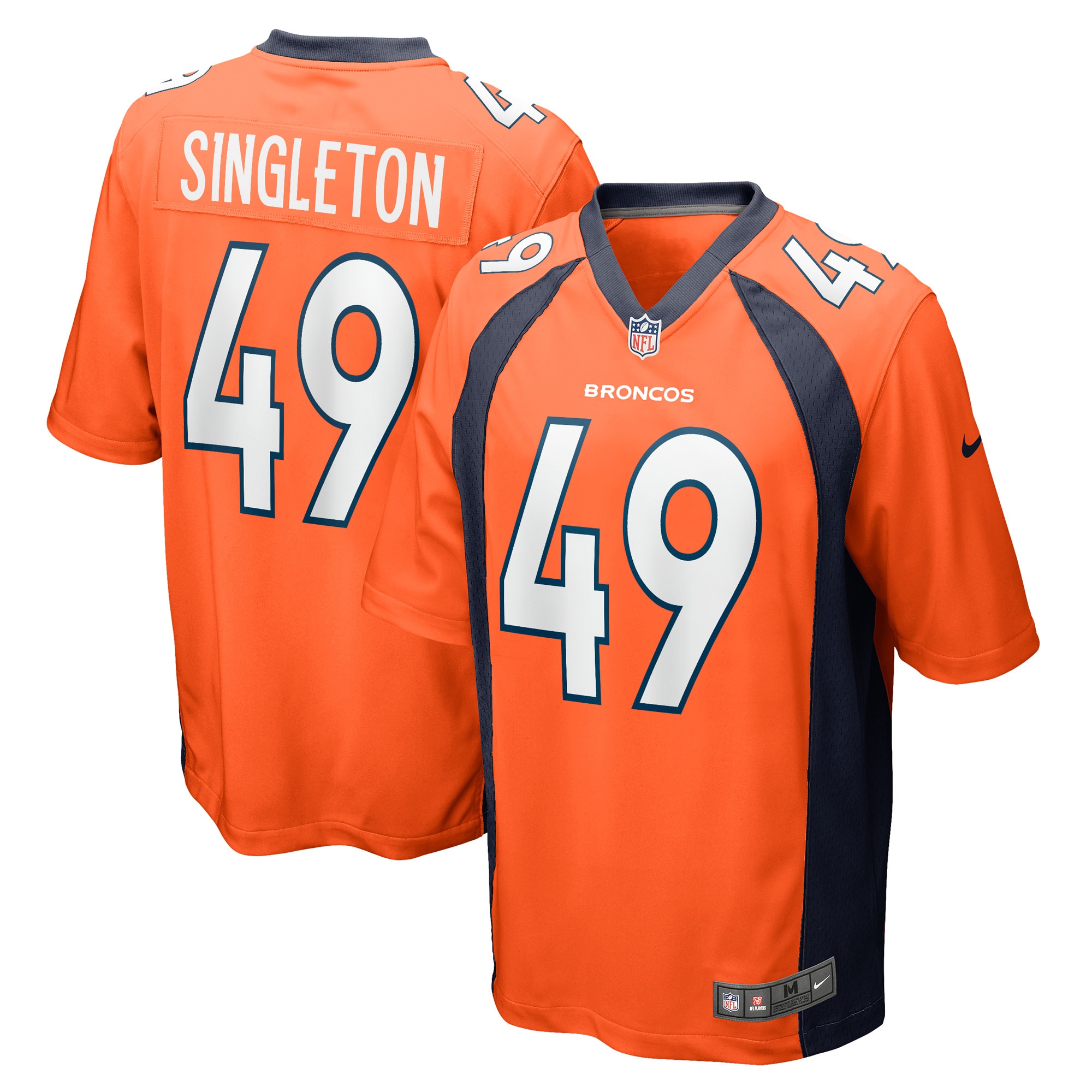 Alex Singleton Denver Broncos Game Player Jersey – Orange