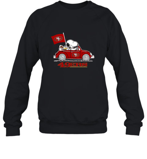 Snoopy And Woodstock Ride The San Francisco 49Ers Car 2D Sweatshirt