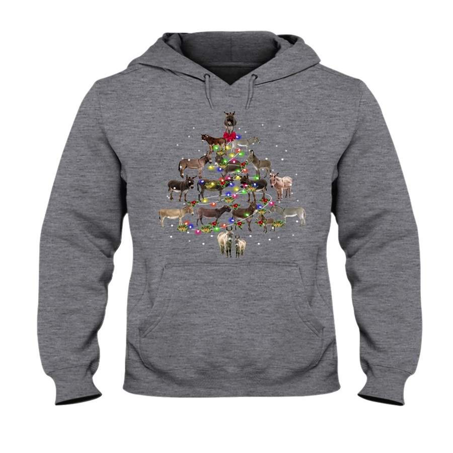 Donkeys-Christmas Tree Gift For Christmas Green Hoodie