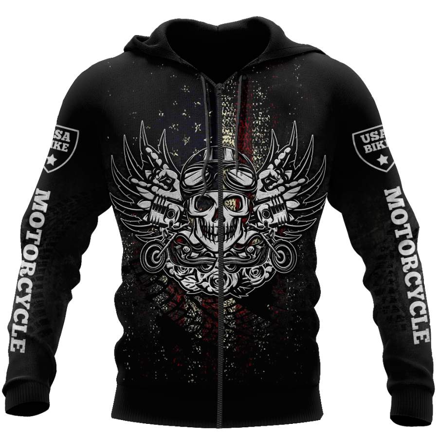 Awesome Skull Motorbike Combo Hoodie AM072060-LAM