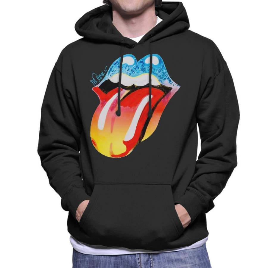 Sidney Maurer Original Portrait Of Rolling Stones Forty Licks Art Men’s Hooded Sweatshirt
