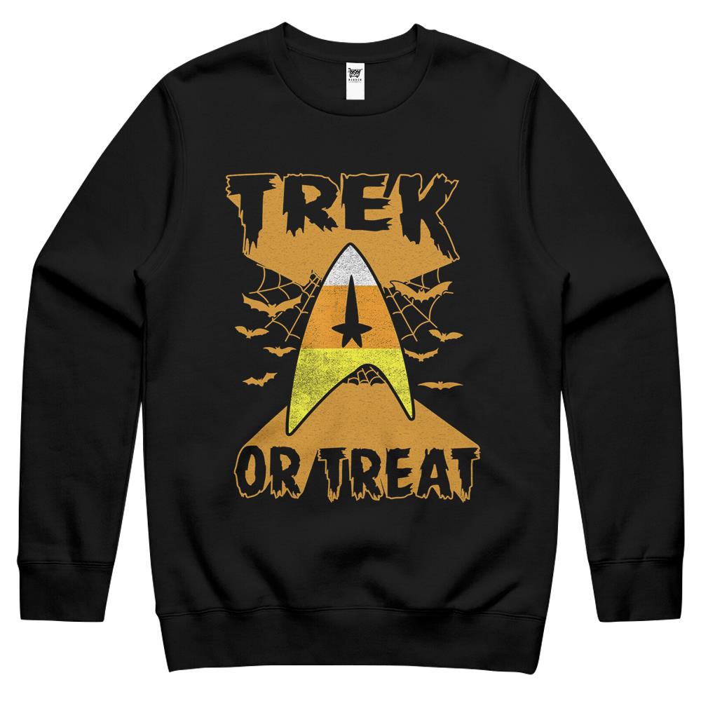 Star Trek Candy Corn Trek Or Treat Halloween Crewneck Sweatshirt