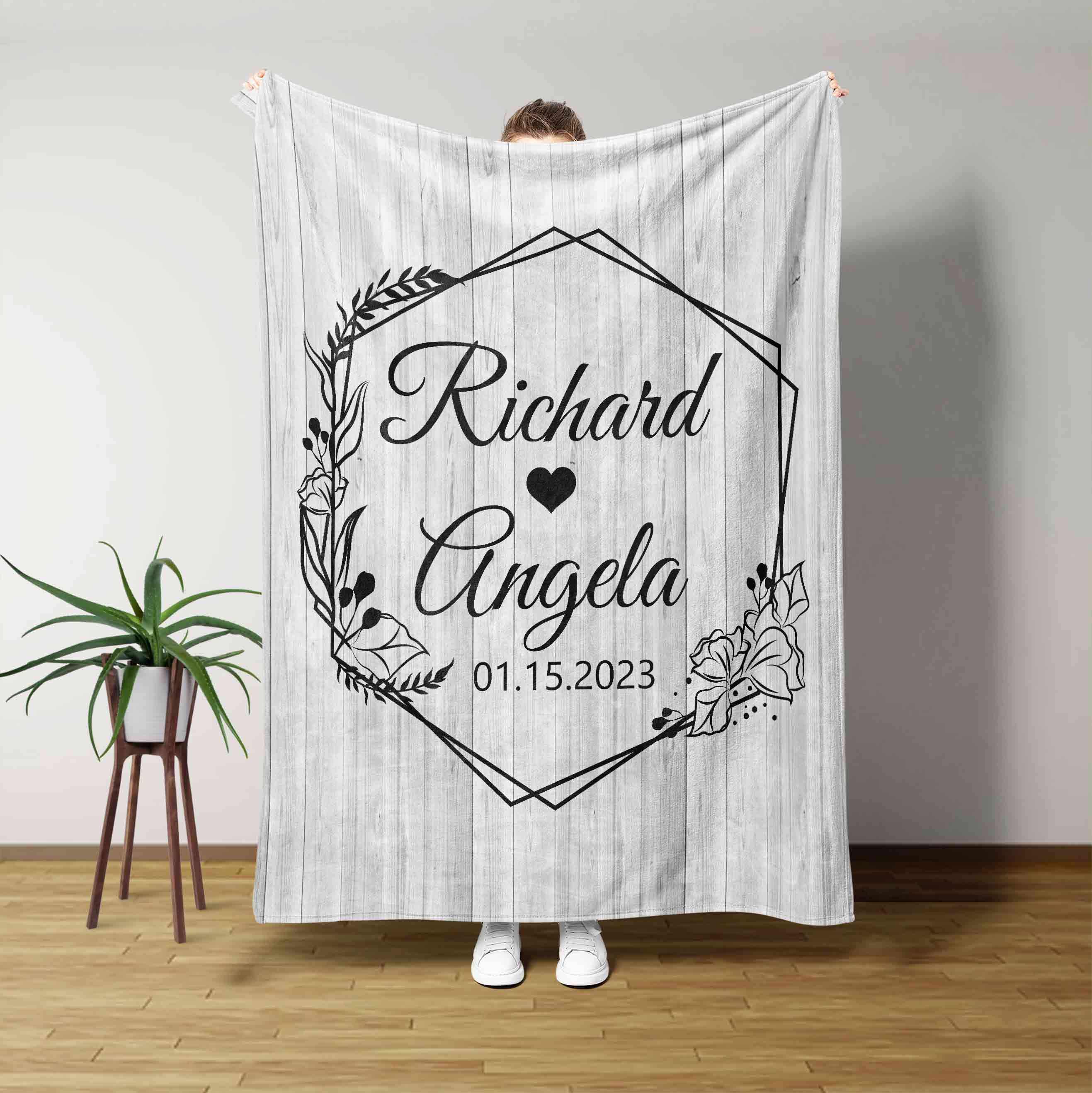 Personalized Name Blanket For Couple, Anniversary Blanket, Valentine Blanket, Gift Blanket Realtorgift