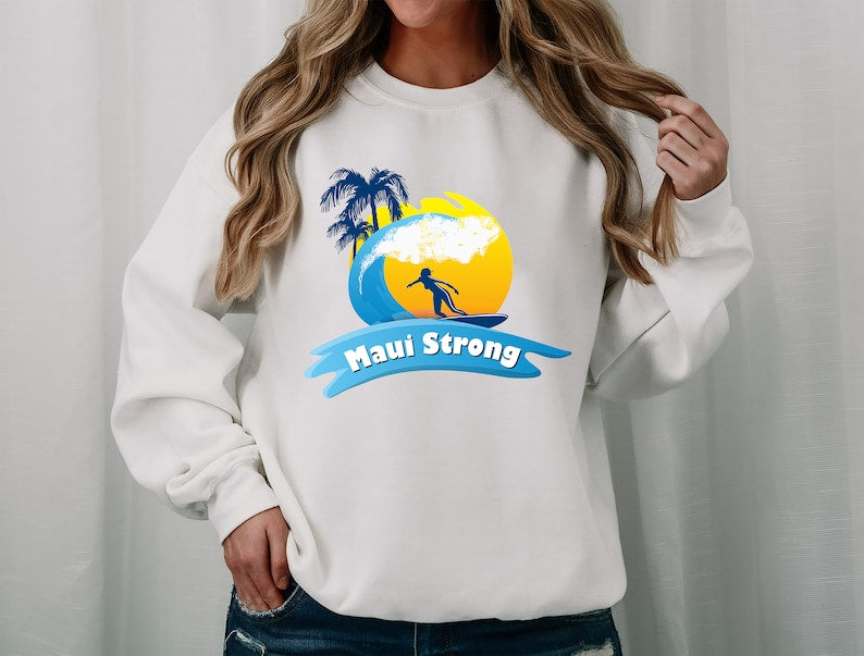 Retro Maui Strong Sweatshirt, Maui Wildfire Relief, Pray For Maui, Hawaii Strong, Save Maui Sweatshirt, Pray For Hawaii Fires Sws2040