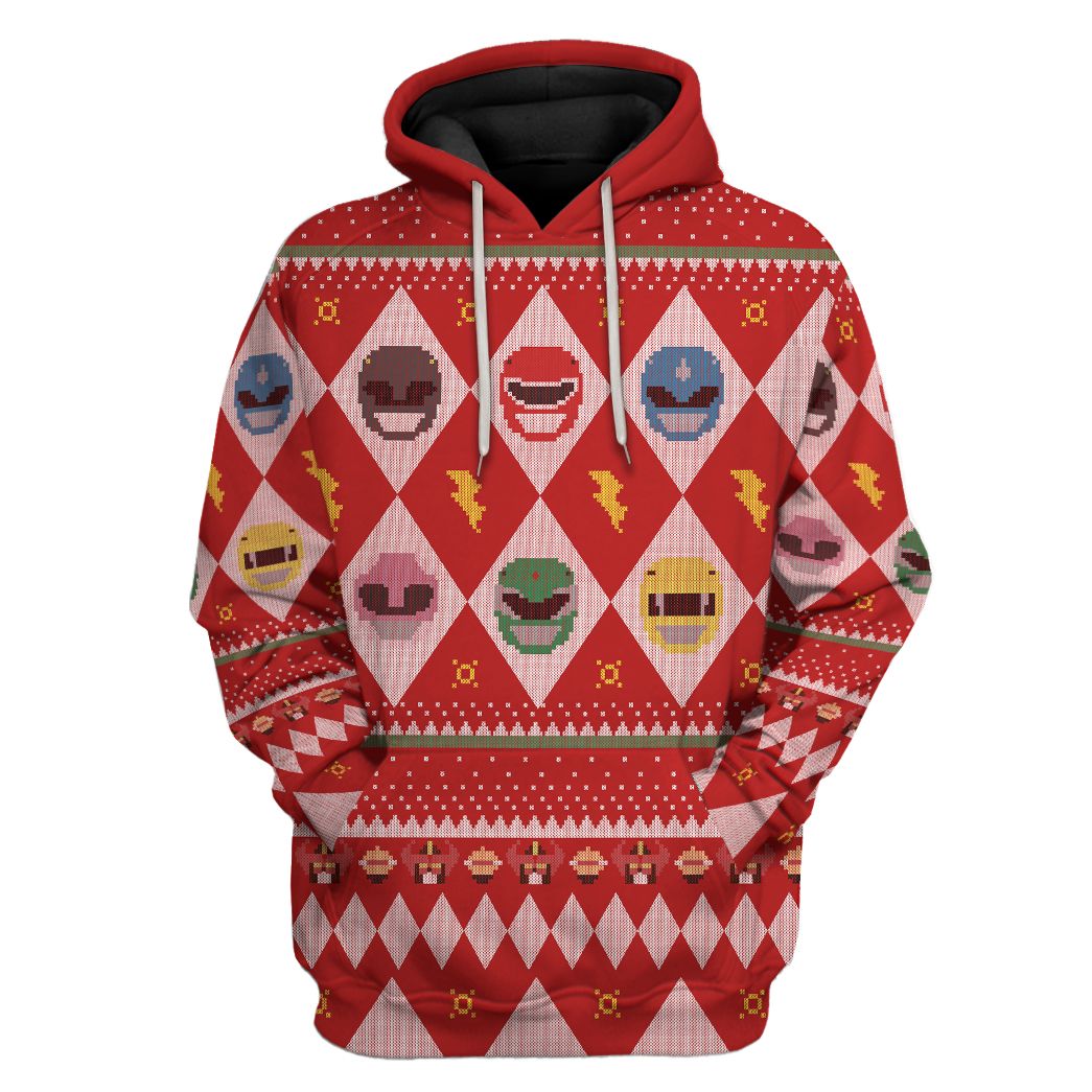 Casespring 3D Power Rangers Ugly Sweater Custom Tshirt Hoodie Apparel