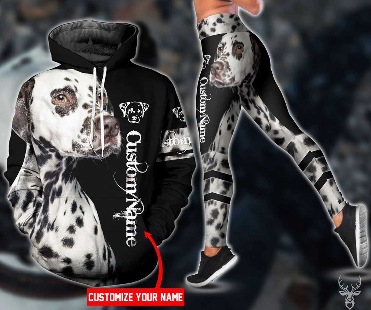 TJJ022010F99FE DALMATIAN DOG CUSTOM NAME HOODIE LEGGING PP