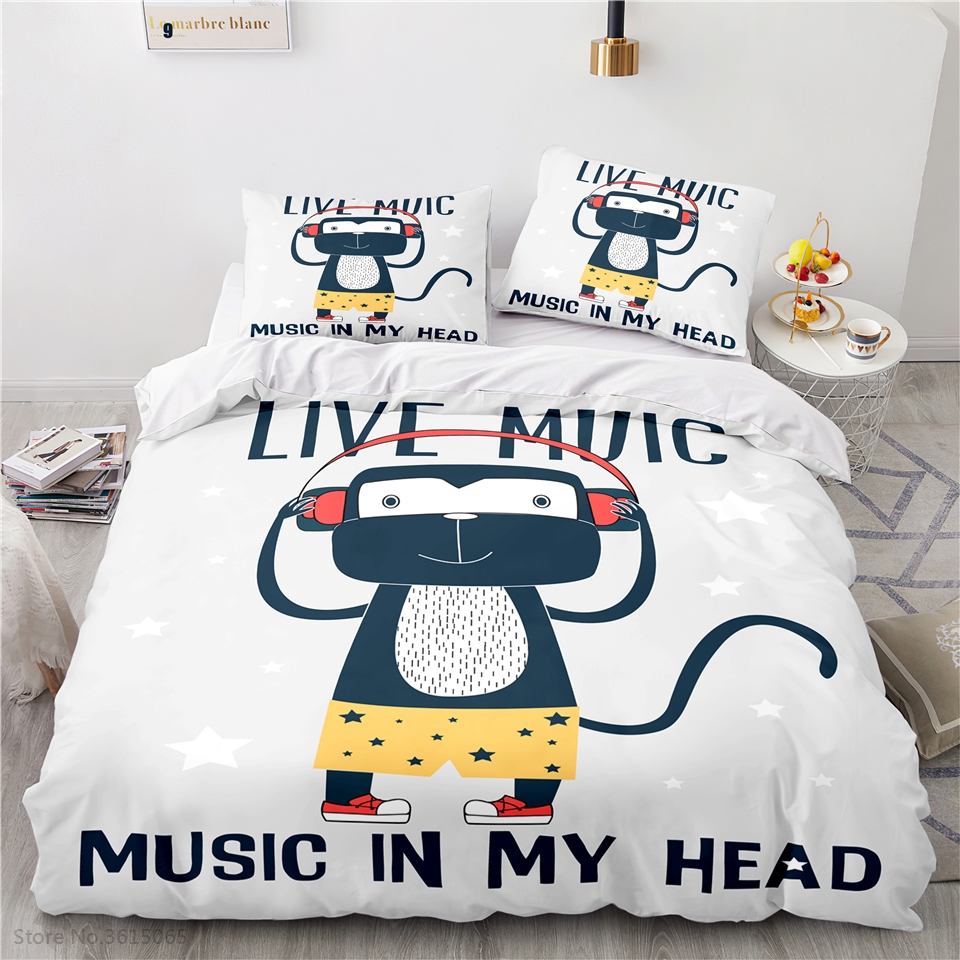 Nordic Cartoon Cute Kitten Bedding Set 3D Duvet Cover Set Pillowcase Single Double Twin Full Queen King Size