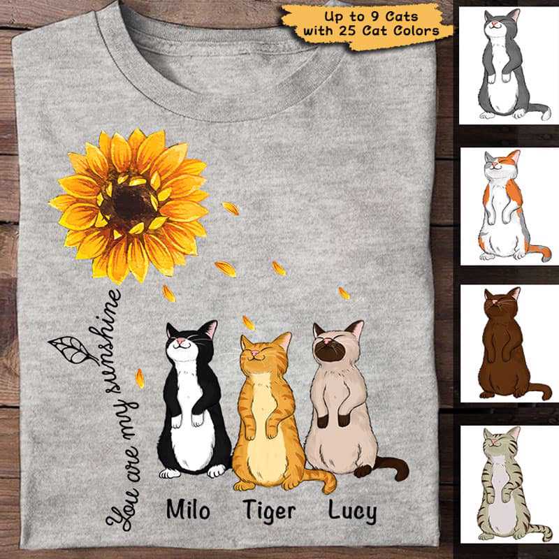 You Are My Sunshine Standing Cats Personalized Shirt