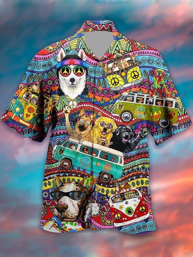 Hippie Husky Dog Hawaii Shirt Ha43165