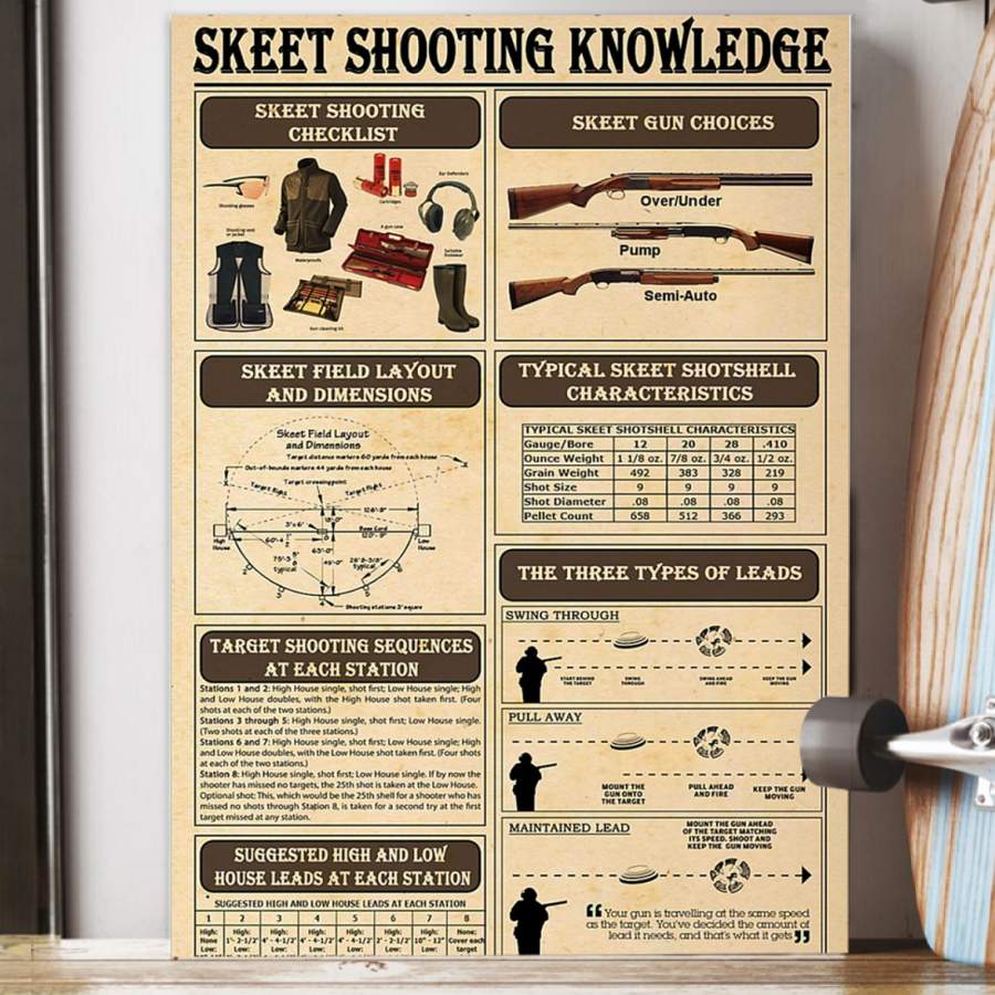 Skeet Shooting Knowledge Custom Design Poster