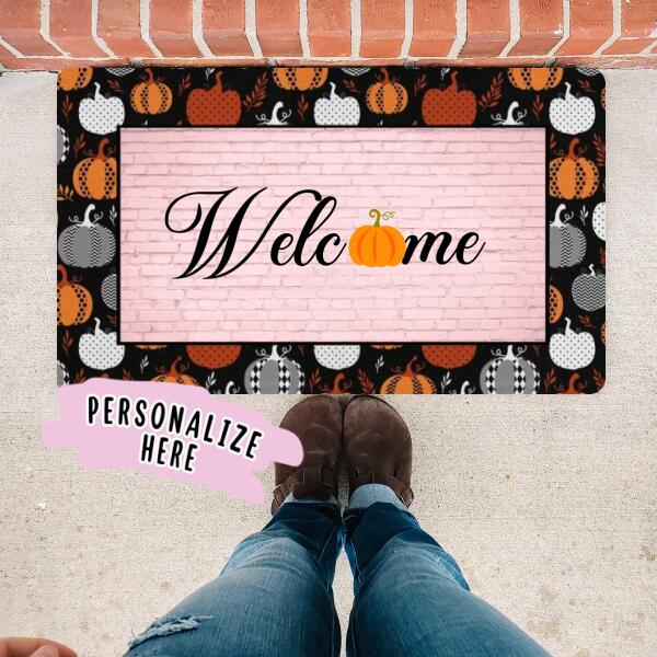 Welcome Pumpkin, Welcome Mat, Halloween Gift, Hey There Pumpkin Doormat, Fall Doormat, Fall Decor, Halloween Decor, Cute Front Door Mat, Outdoor Doormat Rug