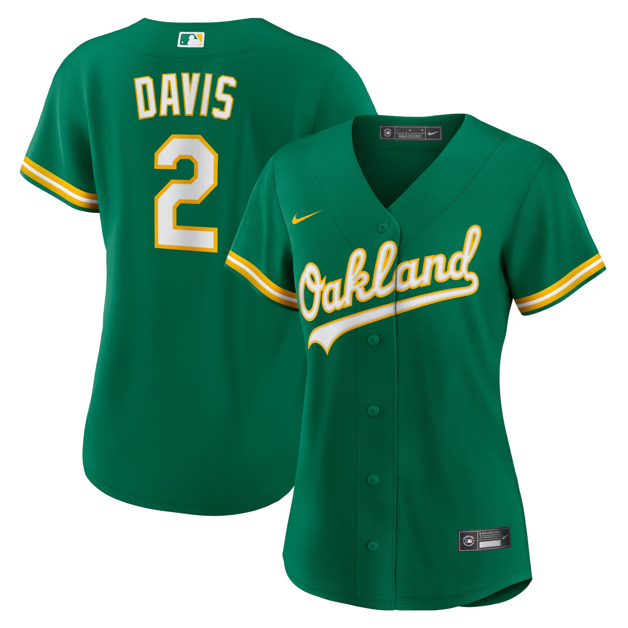 Khris Davis Oakland Athletics Women's Alternate Replica Player Jersey – Green