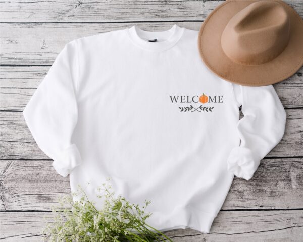 Thanksgiving Welcome Embroidered Sweatshirt 2D Crewneck Sweatshirt All Over Print Sweatshirt For Women Sweatshirt For Men Sws3913