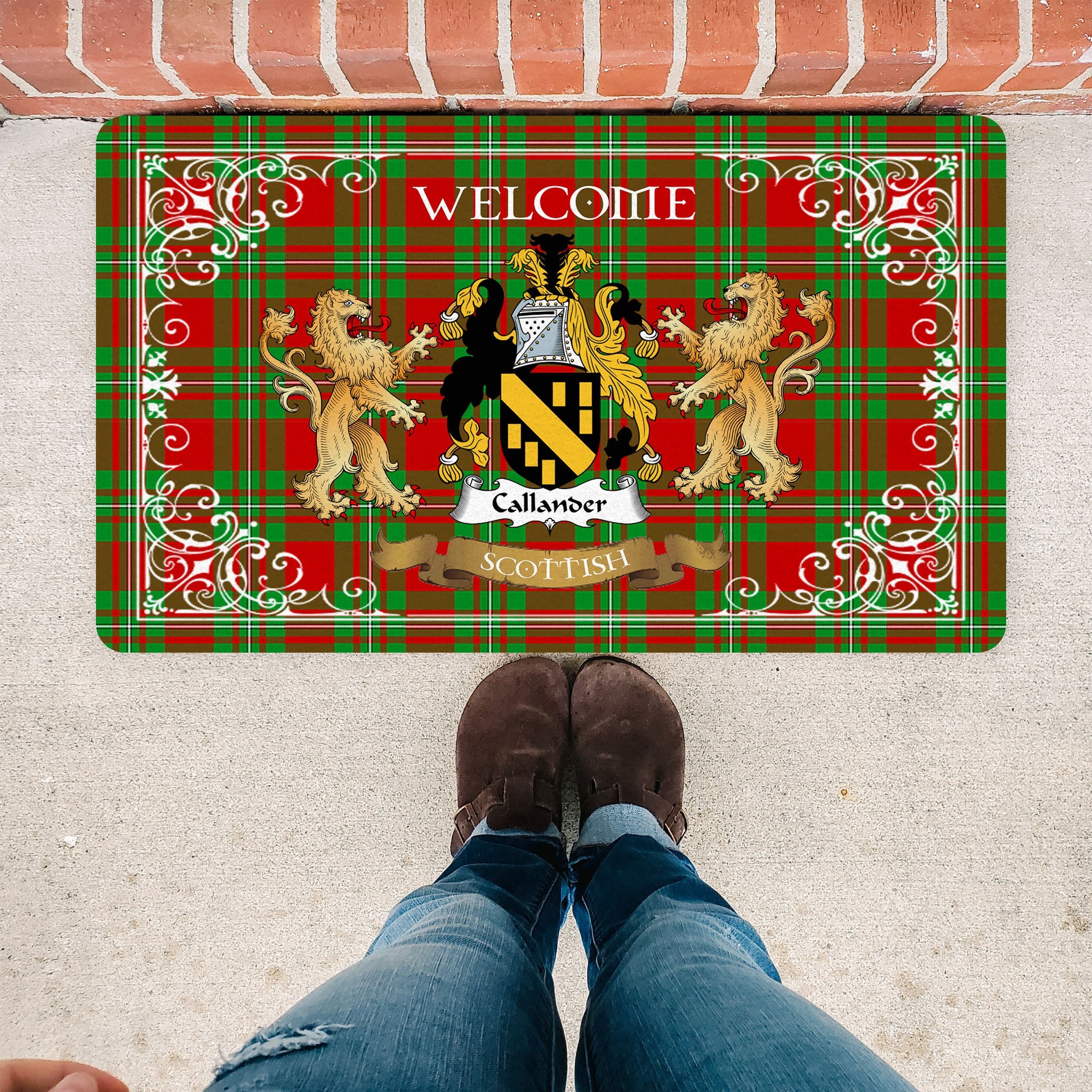 Scotstee Shop Tartan Door Mat The Family Callander Scottish Plaid Doormat, Welcome Mat, Christmas Door Mat