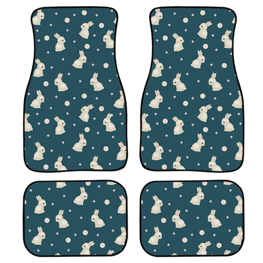 Baby Rabbit Pattern Print Front And Back Car Floor Mats