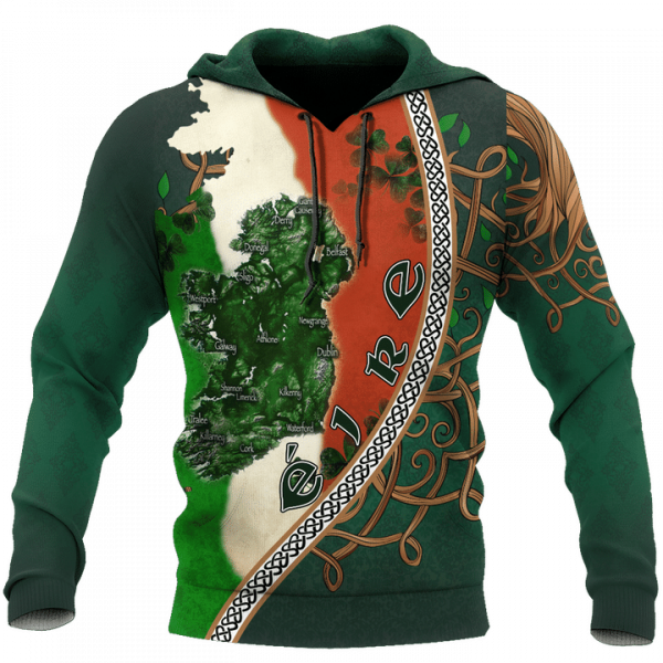 Irish Saint Patrick’S Day Shamrock Celtic Cross Hoodie 3D Patrick Day Shirt St. Patrick’S Day Gift Idea Hn