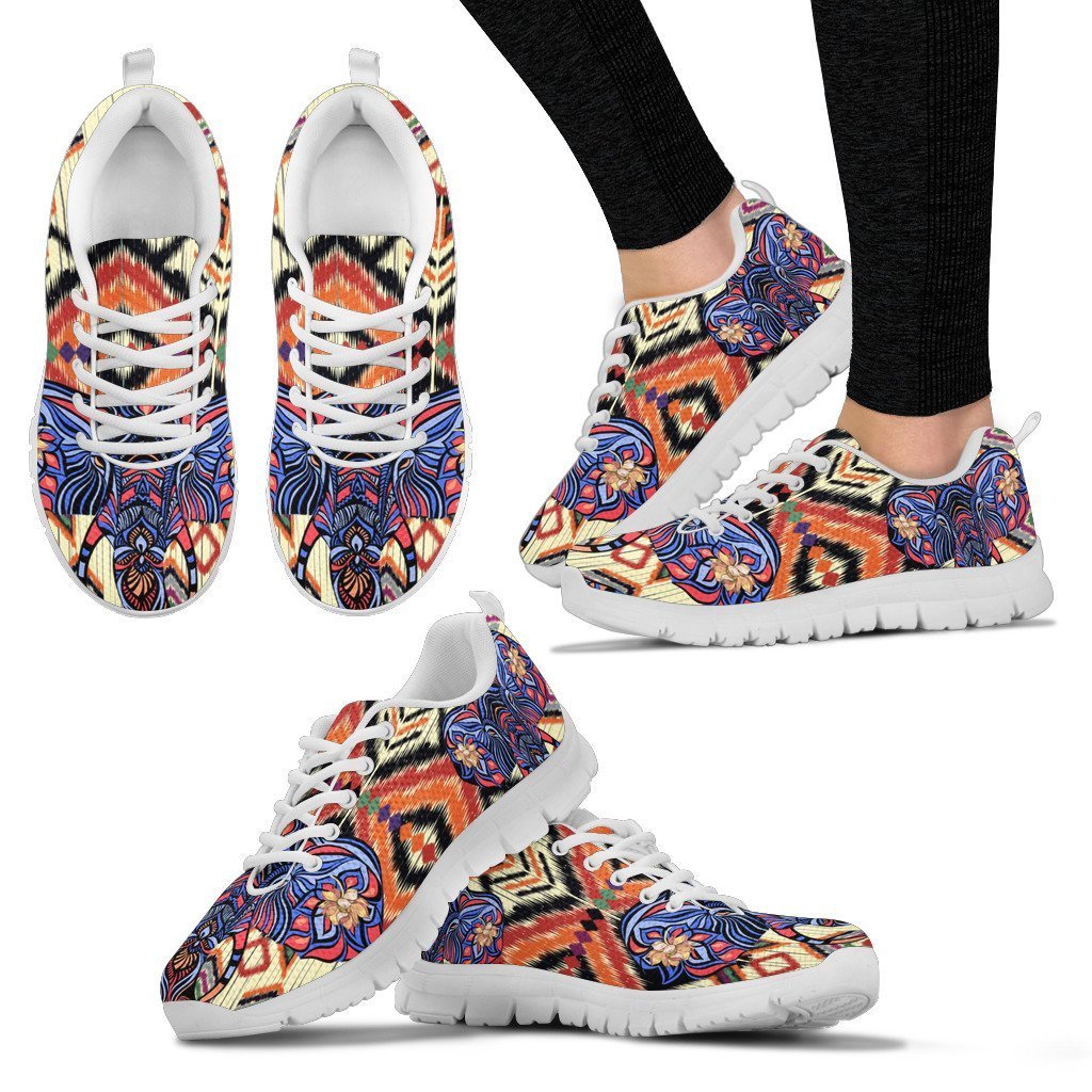 Blue Elephant Indian Mandala Women Sneakers Shoes