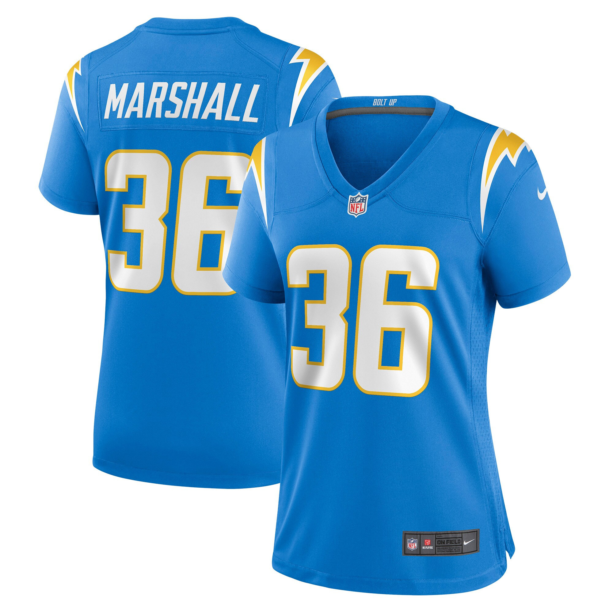 Trey Marshall Los Angeles Chargers Womens Game Jersey – Powder Blue NFL