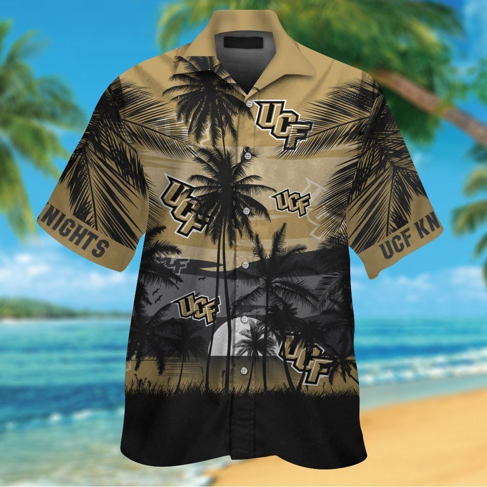 Knights Ucf Button Up Shirt Hawaiian Tropical Short Sleeve