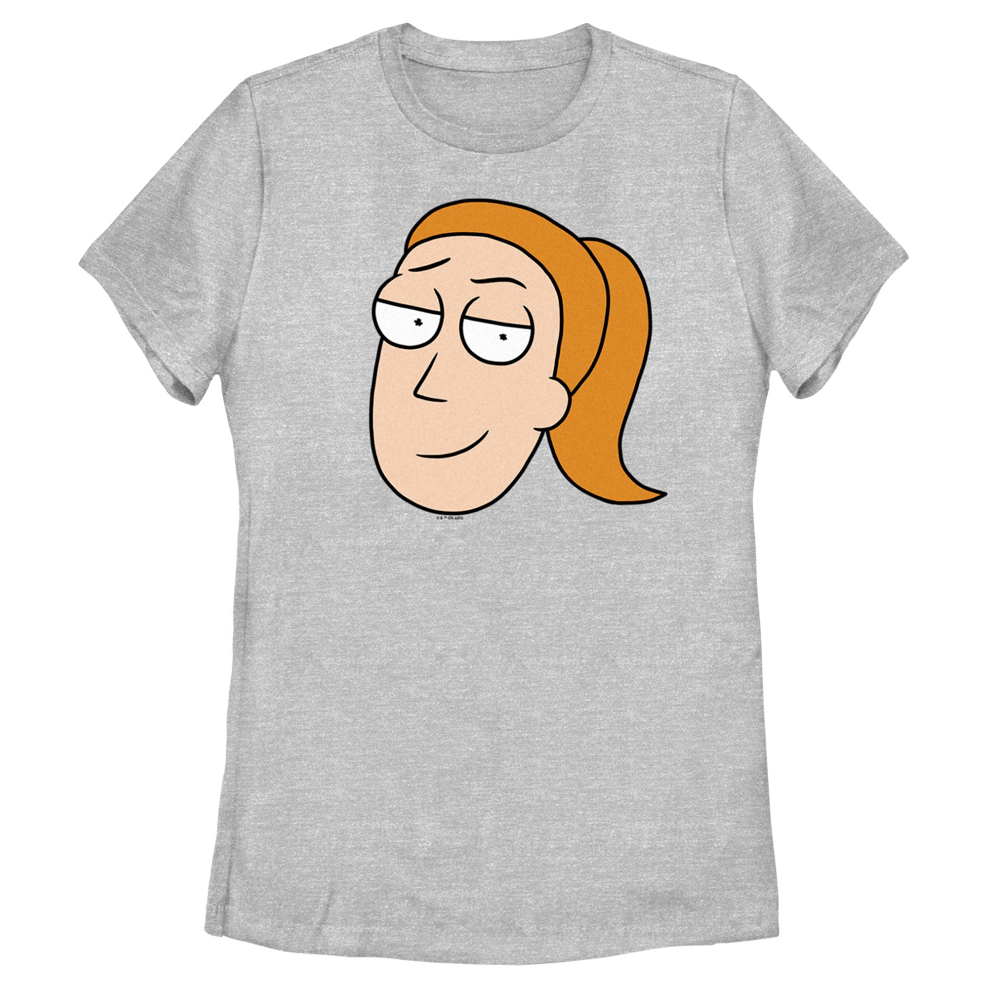 Women’S Rick And Morty Smiling Summer Big Head Portrait T-Shirt