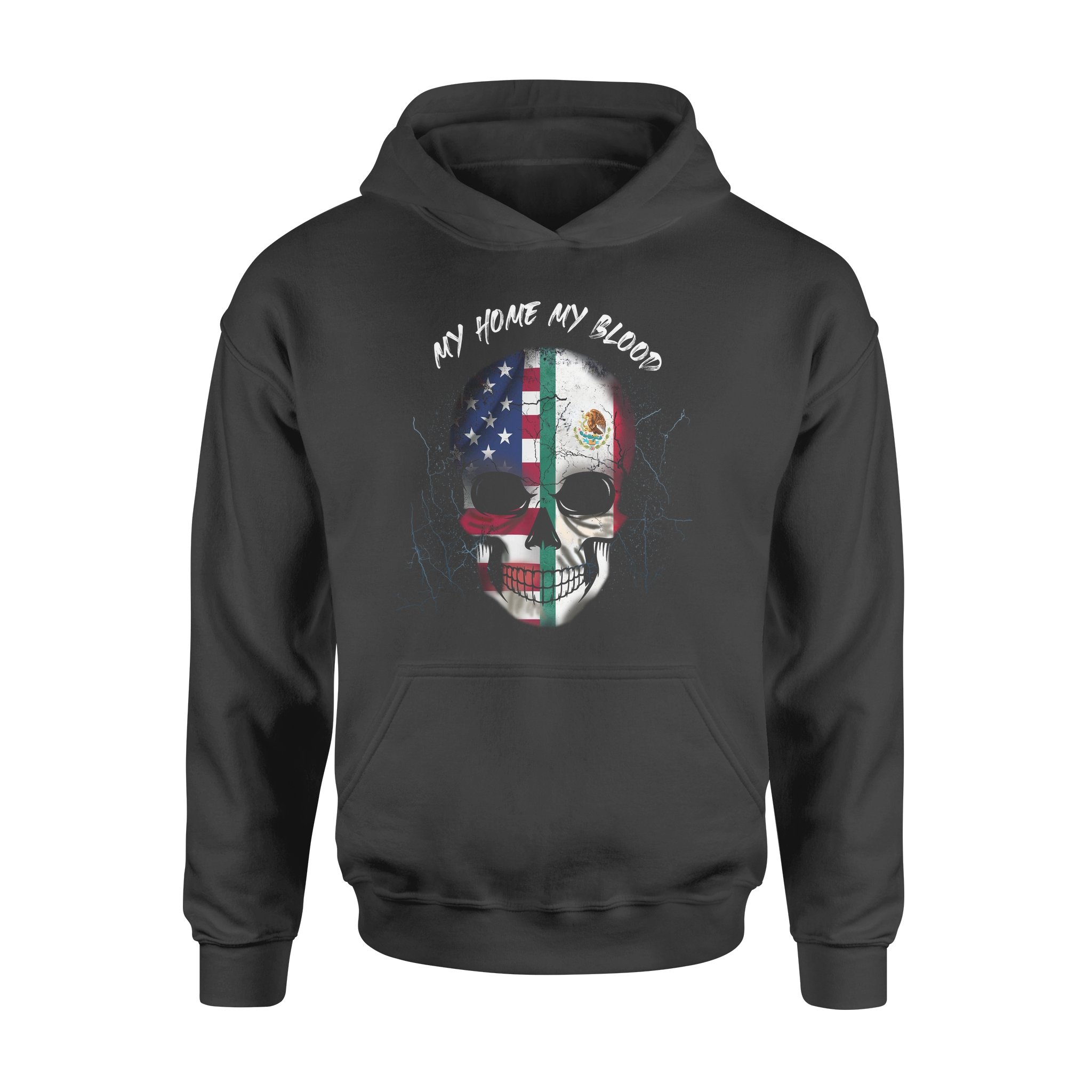 America My Home Mexico My Blood Skull With Flags Gift For Mexican – Standard Hoodie