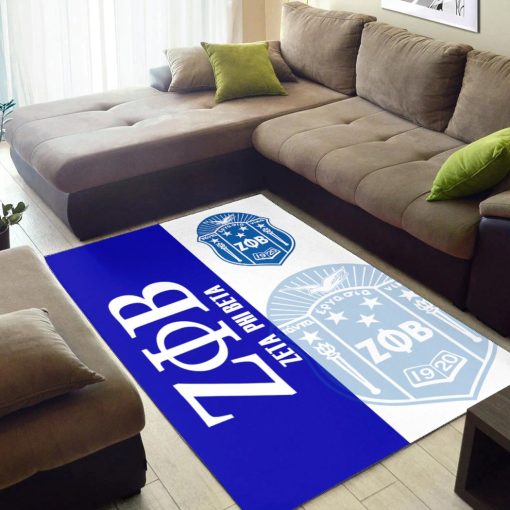 Zeta Phi Beta Sorority Blue White Half Style Rectangle Rug